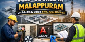 Job-oriented MEP course in Malappuram Kerala showing HVAC training, AutoCAD MEP and Revit MEP practical classes